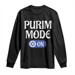 Funny Purim Mode On Long Sleeve Shirt Jewish Star of David TS09 Black Print Your Wear