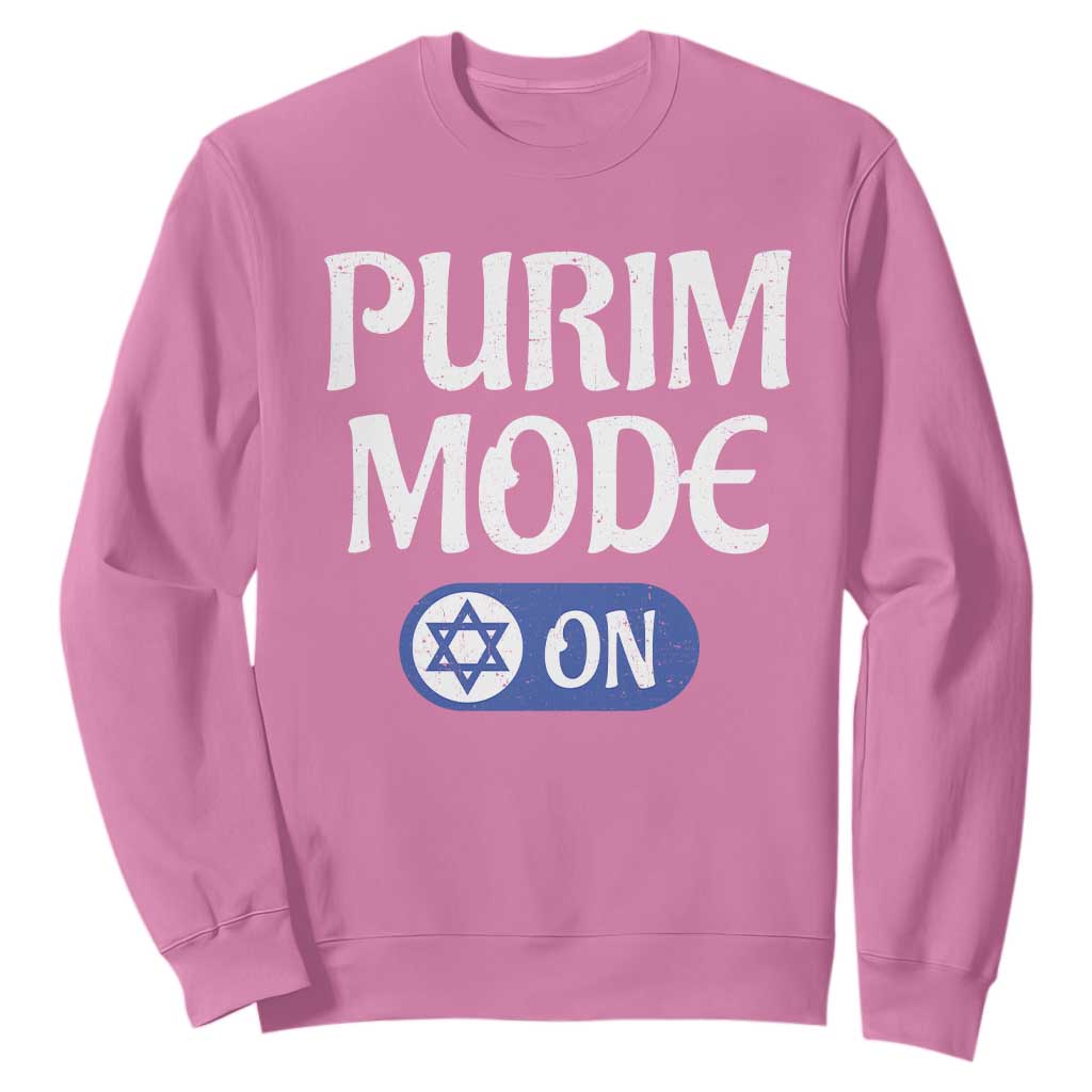 Funny Purim Mode On Sweatshirt Jewish Star of David TS09 Azalea Print Your Wear