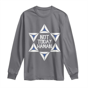 Not Today Haman Purim Long Sleeve Shirt Hamantash Jewish Star of David TS09 Charcoal Print Your Wear