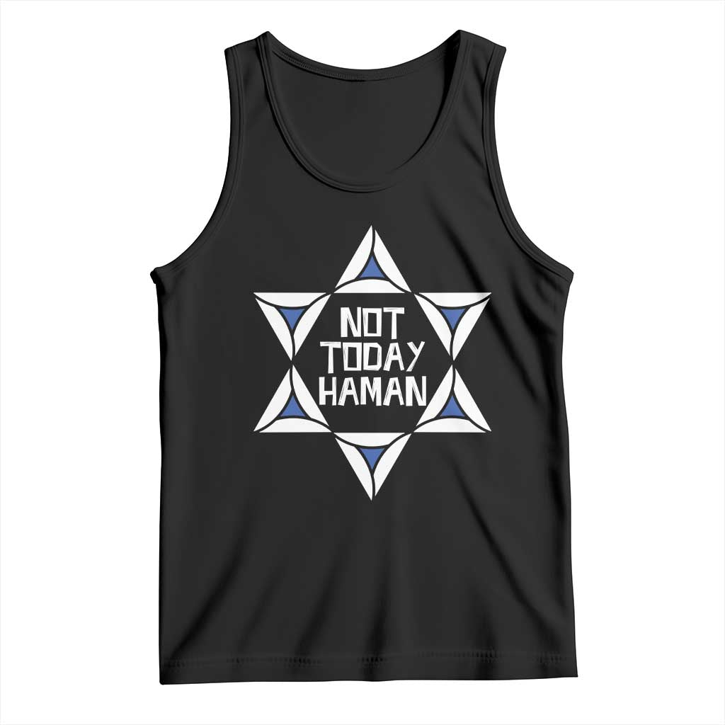 Not Today Haman Purim Tank Top Hamantash Jewish Star of David TS09 Black Print Your Wear