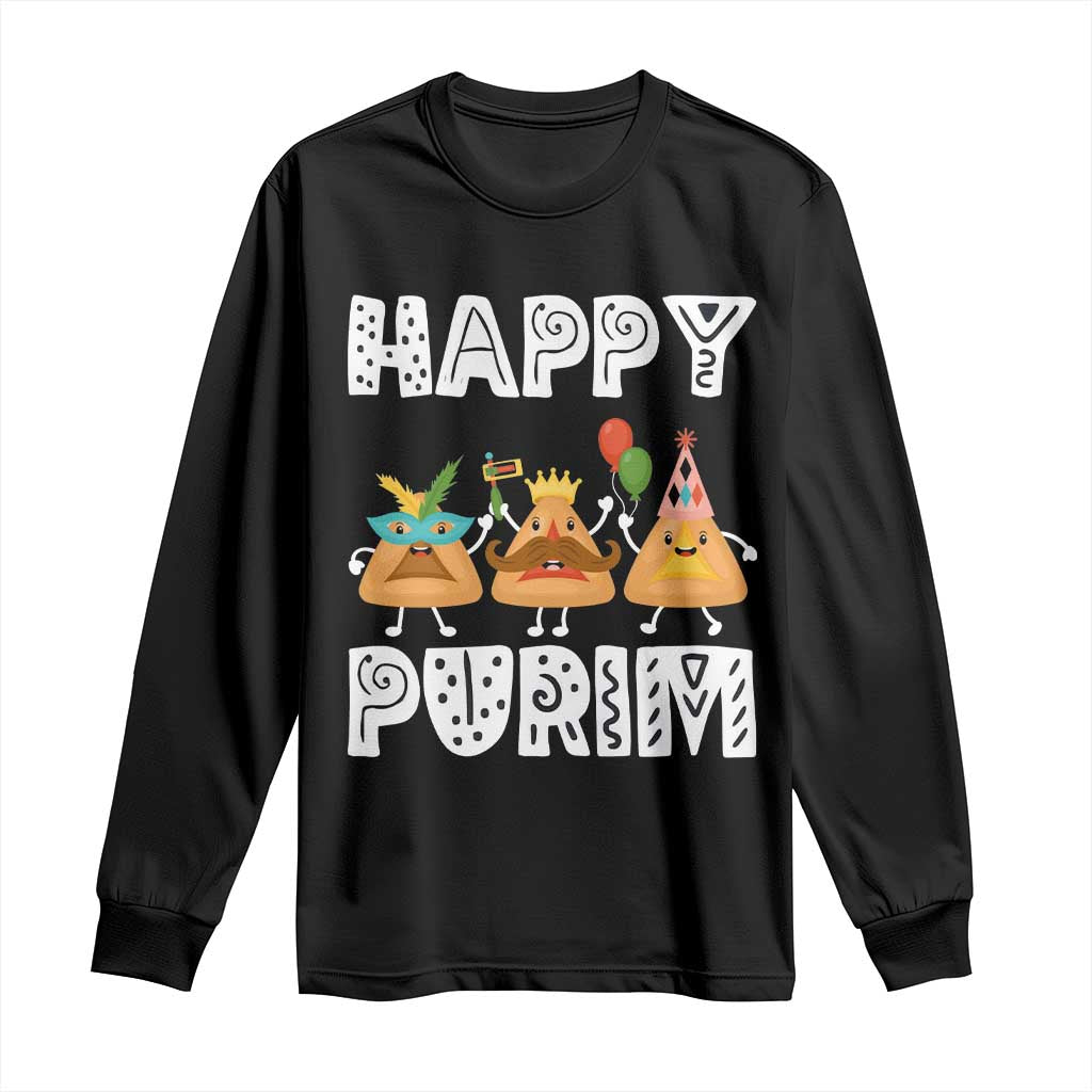 Happy Purim Funny Hamantash Long Sleeve Shirt TS09 Black Print Your Wear