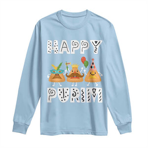 Happy Purim Funny Hamantash Long Sleeve Shirt TS09 Light Blue Print Your Wear