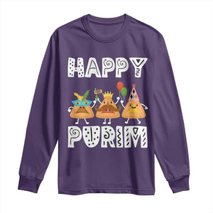 Happy Purim Funny Hamantash Long Sleeve Shirt TS09 Purple Print Your Wear