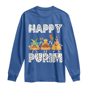 Happy Purim Funny Hamantash Long Sleeve Shirt TS09 Royal Blue Print Your Wear