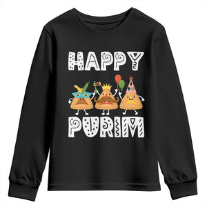 Happy Purim Funny Hamantash Youth Sweatshirt TS09 Black Print Your Wear