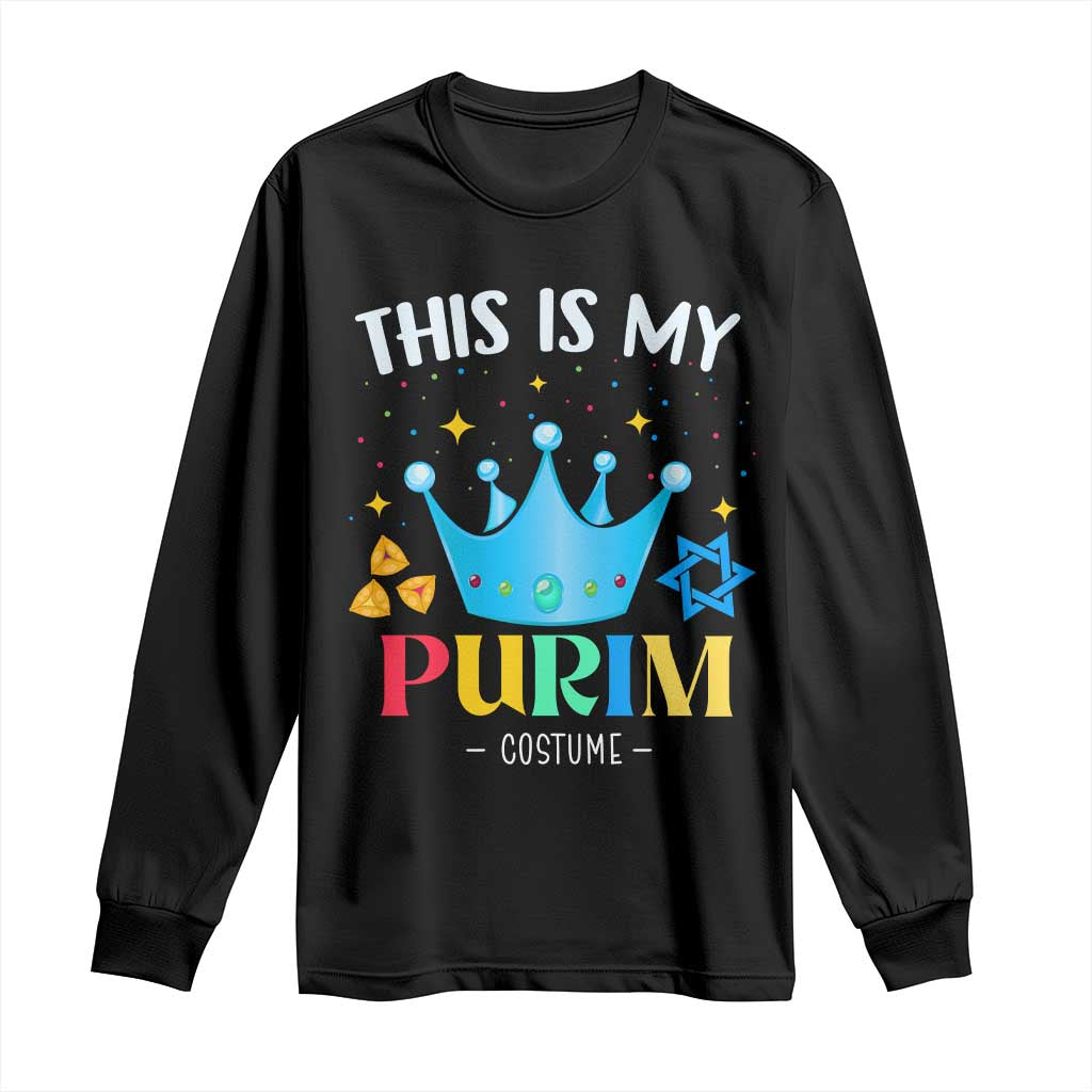 Funny Jewish This Is My Purim Costume Long Sleeve Shirt TS09 Black Print Your Wear