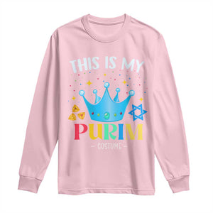 Funny Jewish This Is My Purim Costume Long Sleeve Shirt TS09 Light Pink Print Your Wear