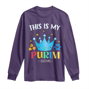 Funny Jewish This Is My Purim Costume Long Sleeve Shirt TS09 Purple Print Your Wear