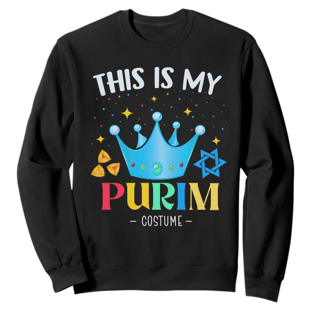 Funny Jewish This Is My Purim Costume Sweatshirt TS09 Black Print Your Wear