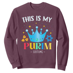 Funny Jewish This Is My Purim Costume Sweatshirt TS09 Maroon Print Your Wear