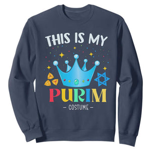 Funny Jewish This Is My Purim Costume Sweatshirt TS09 Navy Print Your Wear