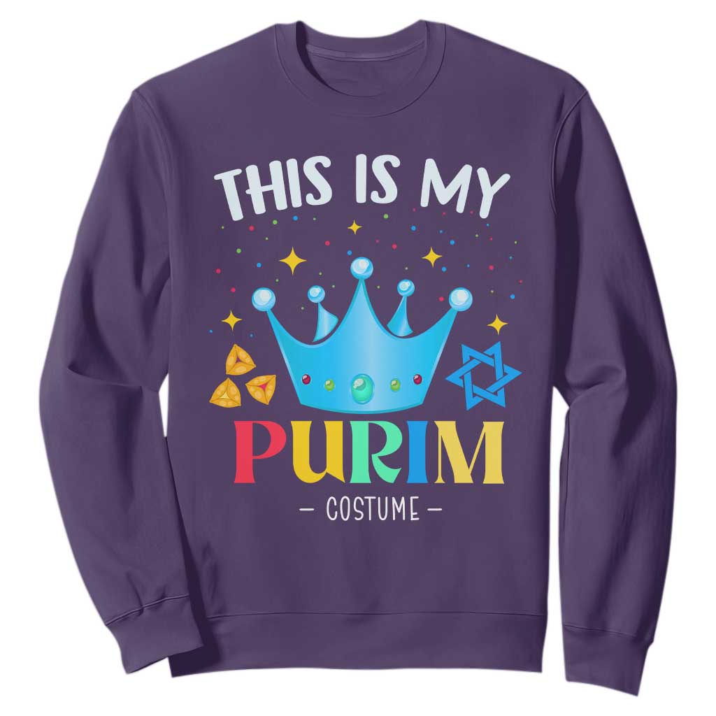 Funny Jewish This Is My Purim Costume Sweatshirt TS09 Purple Print Your Wear