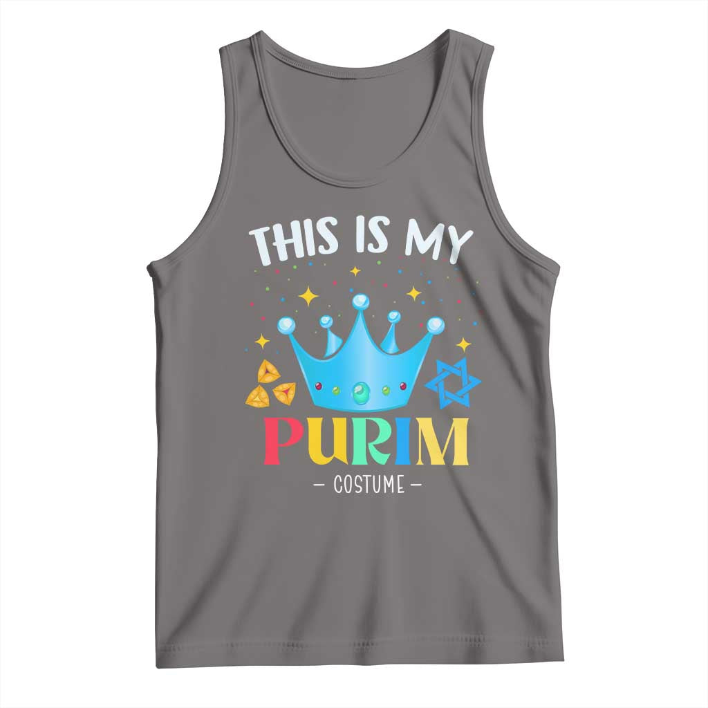 Funny Jewish This Is My Purim Costume Tank Top TS09 Deep Heather Print Your Wear