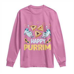 Purim Cat Long Sleeve Shirt Happy Purrim Hamantash Jewish Star of David TS09 Azalea Print Your Wear