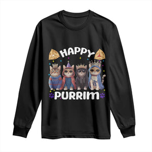 Purim Cat Long Sleeve Shirt Happy Purrim Hamantash Cute Cat Costume TS09 Black Print Your Wear