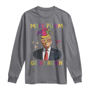 Trump Purim Long Sleeve Shirt Make Purim Great Again Jewish TS09 Charcoal Print Your Wear