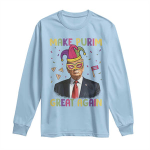 Trump Purim Long Sleeve Shirt Make Purim Great Again Jewish TS09 Light Blue Print Your Wear