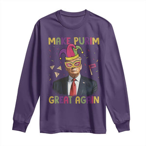 Trump Purim Long Sleeve Shirt Make Purim Great Again Jewish TS09 Purple Print Your Wear