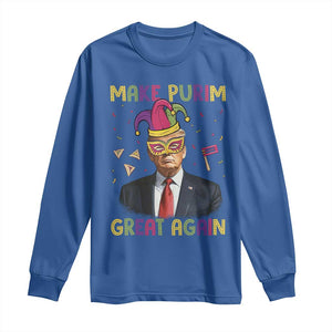 Trump Purim Long Sleeve Shirt Make Purim Great Again Jewish TS09 Royal Blue Print Your Wear