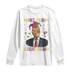 Trump Purim Long Sleeve Shirt Make Purim Great Again Jewish TS09 White Print Your Wear