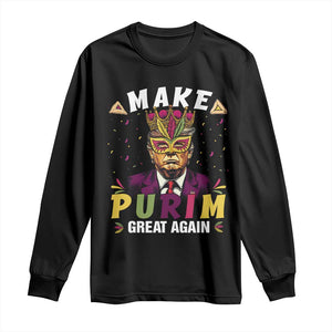 Funny Trump Purim Long Sleeve Shirt Make Purim Great Again TS09 Black Print Your Wear