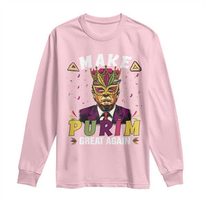 Funny Trump Purim Long Sleeve Shirt Make Purim Great Again TS09 Light Pink Print Your Wear