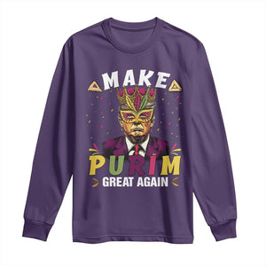 Funny Trump Purim Long Sleeve Shirt Make Purim Great Again TS09 Purple Print Your Wear