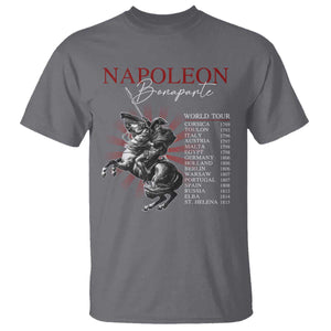 Funny History Lover T Shirt Napoleon Bonaparte World Tour TS09 Charcoal Print Your Wear