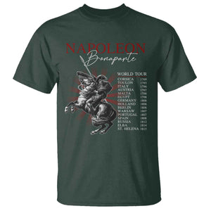 Funny History Lover T Shirt Napoleon Bonaparte World Tour TS09 Dark Forest Green Print Your Wear