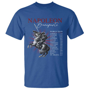 Funny History Lover T Shirt Napoleon Bonaparte World Tour TS09 Royal Blue Print Your Wear
