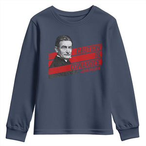 John Brown Youth Sweatshirt Caution Is Cowardice TS09 Navy Print Your Wear