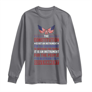 American Patriotism Long Sleeve Shirt The Constitution Is An Instrument TS09 Charcoal Print Your Wear