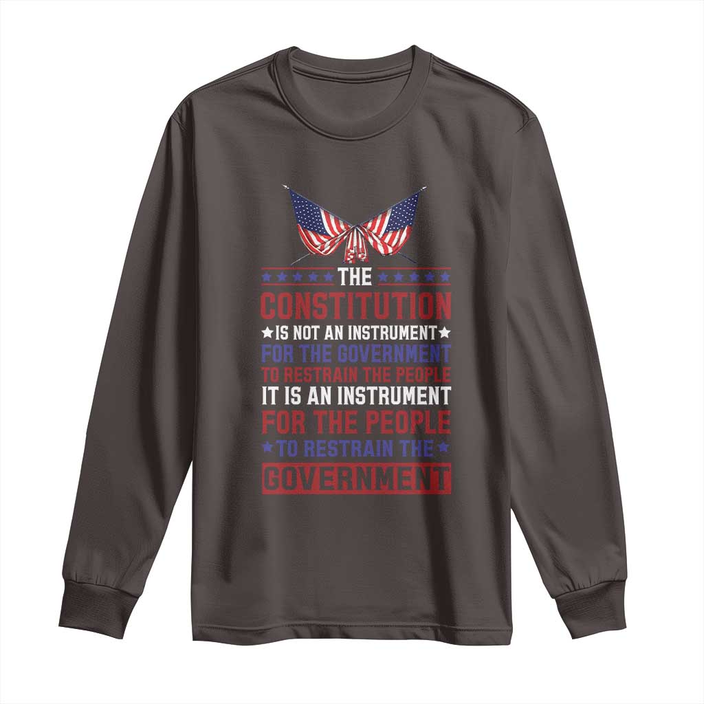American Patriotism Long Sleeve Shirt The Constitution Is An Instrument TS09 Dark Chocolate Print Your Wear