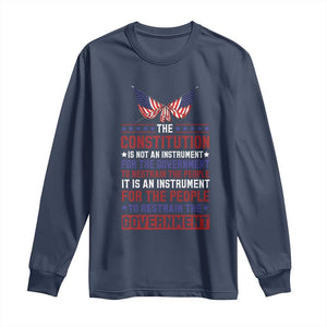 American Patriotism Long Sleeve Shirt The Constitution Is An Instrument TS09 Navy Print Your Wear