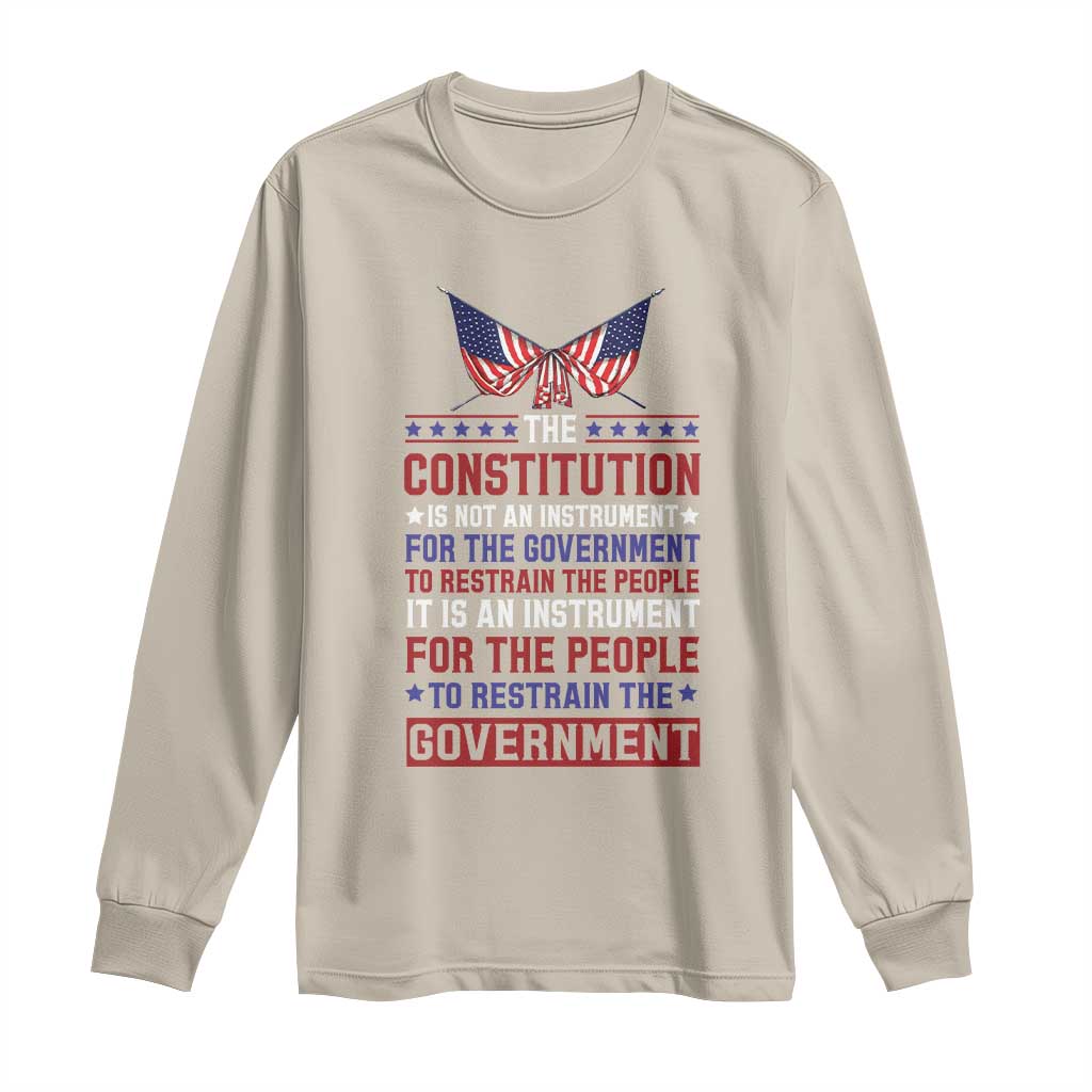 American Patriotism Long Sleeve Shirt The Constitution Is An Instrument TS09 Sand Print Your Wear