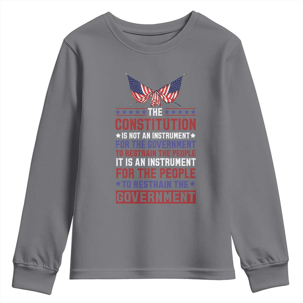 American Patriotism Youth Sweatshirt The Constitution Is An Instrument TS09 Charcoal Print Your Wear