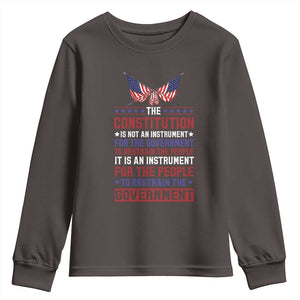 American Patriotism Youth Sweatshirt The Constitution Is An Instrument TS09 Dark Chocolate Print Your Wear