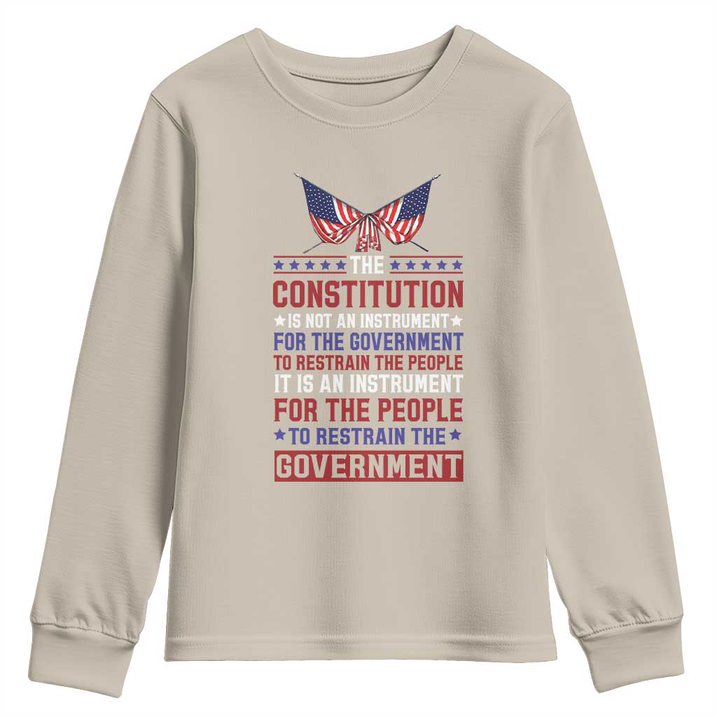 American Patriotism Youth Sweatshirt The Constitution Is An Instrument TS09 Sand Print Your Wear