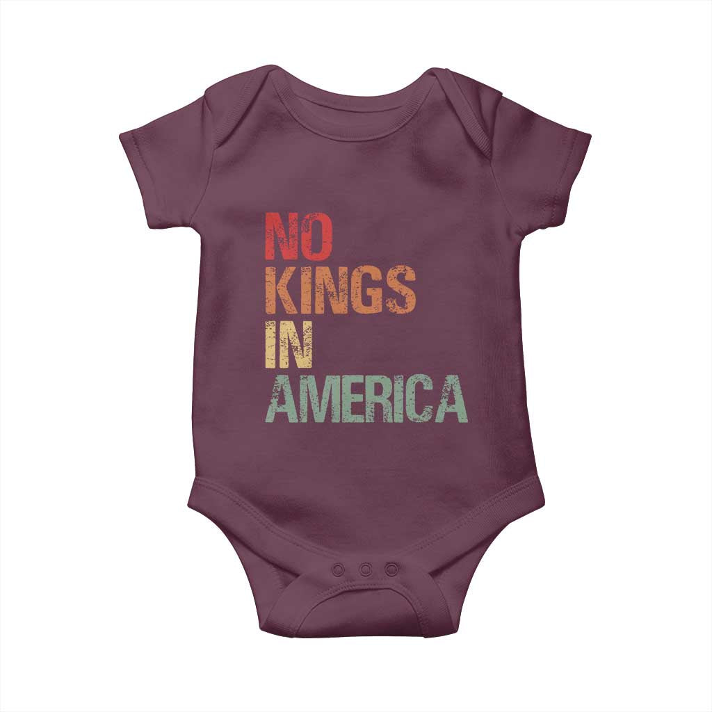 Retro No Kings in America Baby Onesie TS09 Maroon Print Your Wear