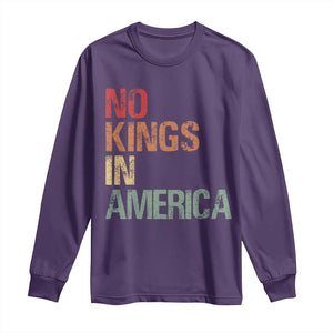 Retro No Kings in America Long Sleeve Shirt TS09 Purple Print Your Wear