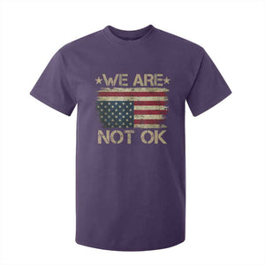 We Are Not Ok American Flag Upside Down T Shirt For Kid TS09 Purple Print Your Wear