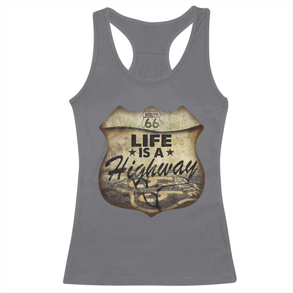 Life Is A Highway Road Trip Racerback Tank Top TS09 Charcoal Print Your Wear