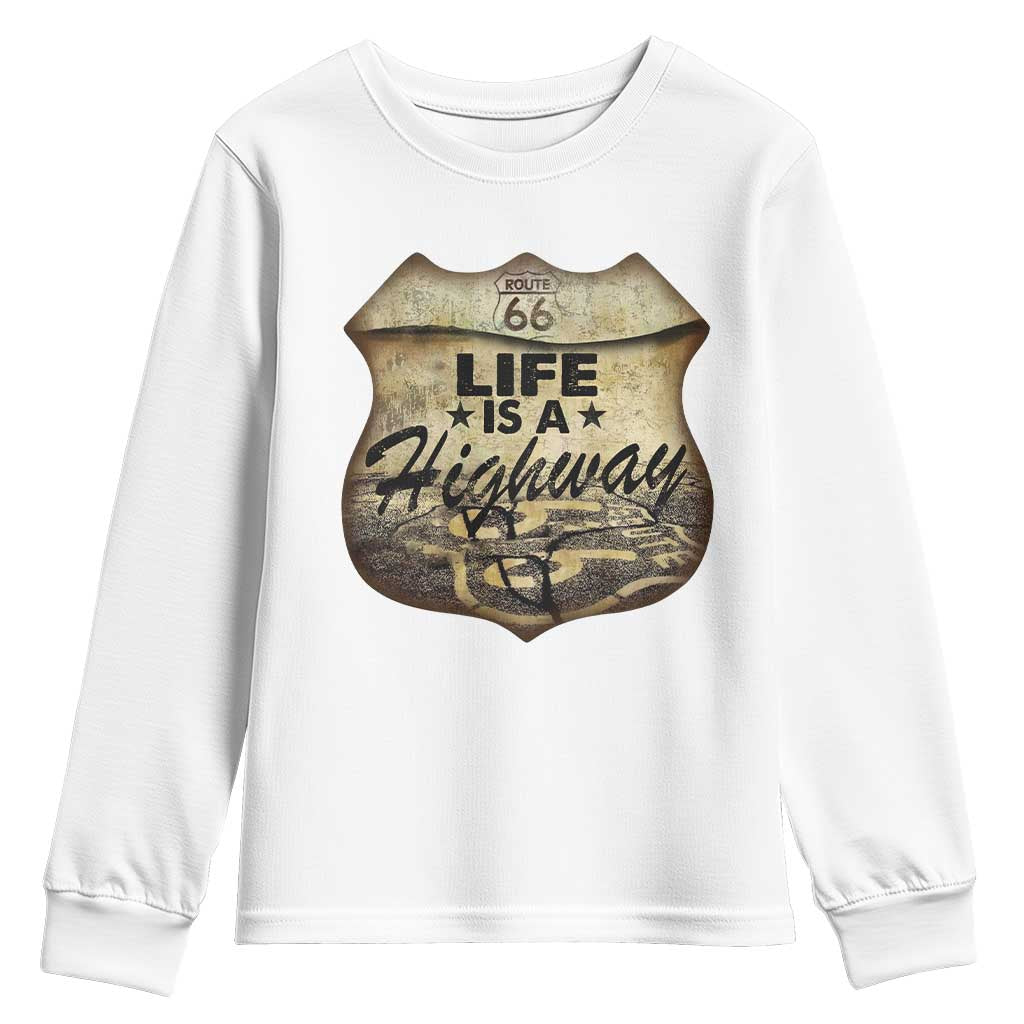 Life Is A Highway Road Trip Youth Sweatshirt TS09 White Print Your Wear