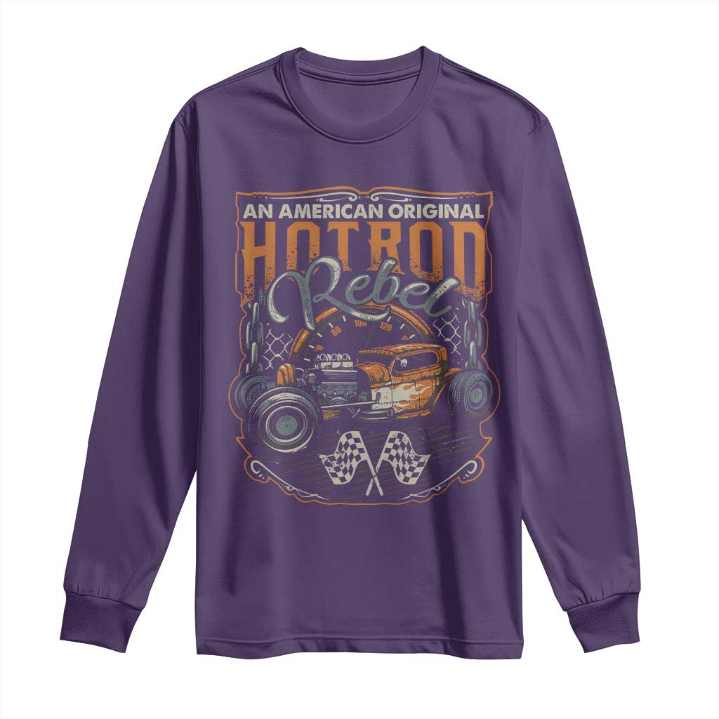 Vintage Hotrod Hot Rodder Long Sleeve Shirt TS09 Purple Print Your Wear