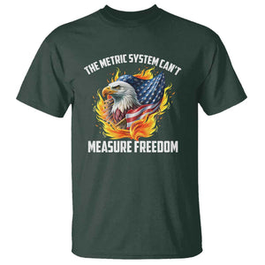 The Metric System Can't Measure Freedom T Shirt Eagle USA Flag TS09 Dark Forest Green Print Your Wear