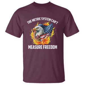 The Metric System Can't Measure Freedom T Shirt Eagle USA Flag TS09 Maroon Print Your Wear