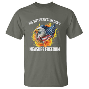 The Metric System Can't Measure Freedom T Shirt Eagle USA Flag TS09 Military Green Print Your Wear