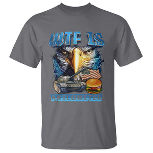 WTF Is A Kilometer T Shirt Funny Eagle American Joke Patriotic TS09 Charcoal Print Your Wear