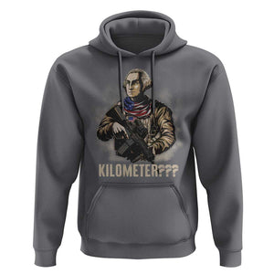 Funny George Washington Hoodie Patriotic What Is A Kilometer 4th Of July TS09 Charcoal Print Your Wear