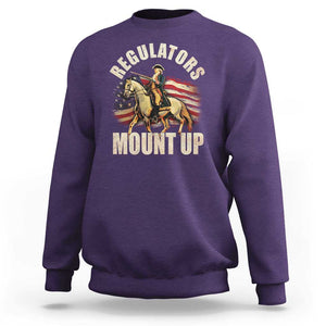 Funny George Washington Sweatshirt Regulators Mount Up Riding Horse 4th Of July TS09 Purple Print Your Wear